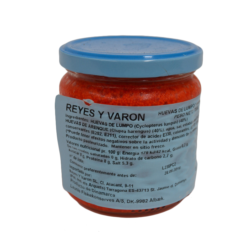 HUEVAS DE LUMPO 340 GR ROJAS            
