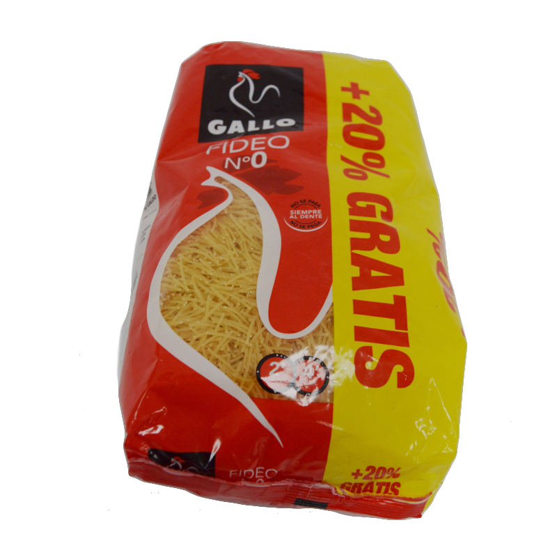 FIDEO GALLO Â´0Â´  CAJA DE 18X500G        