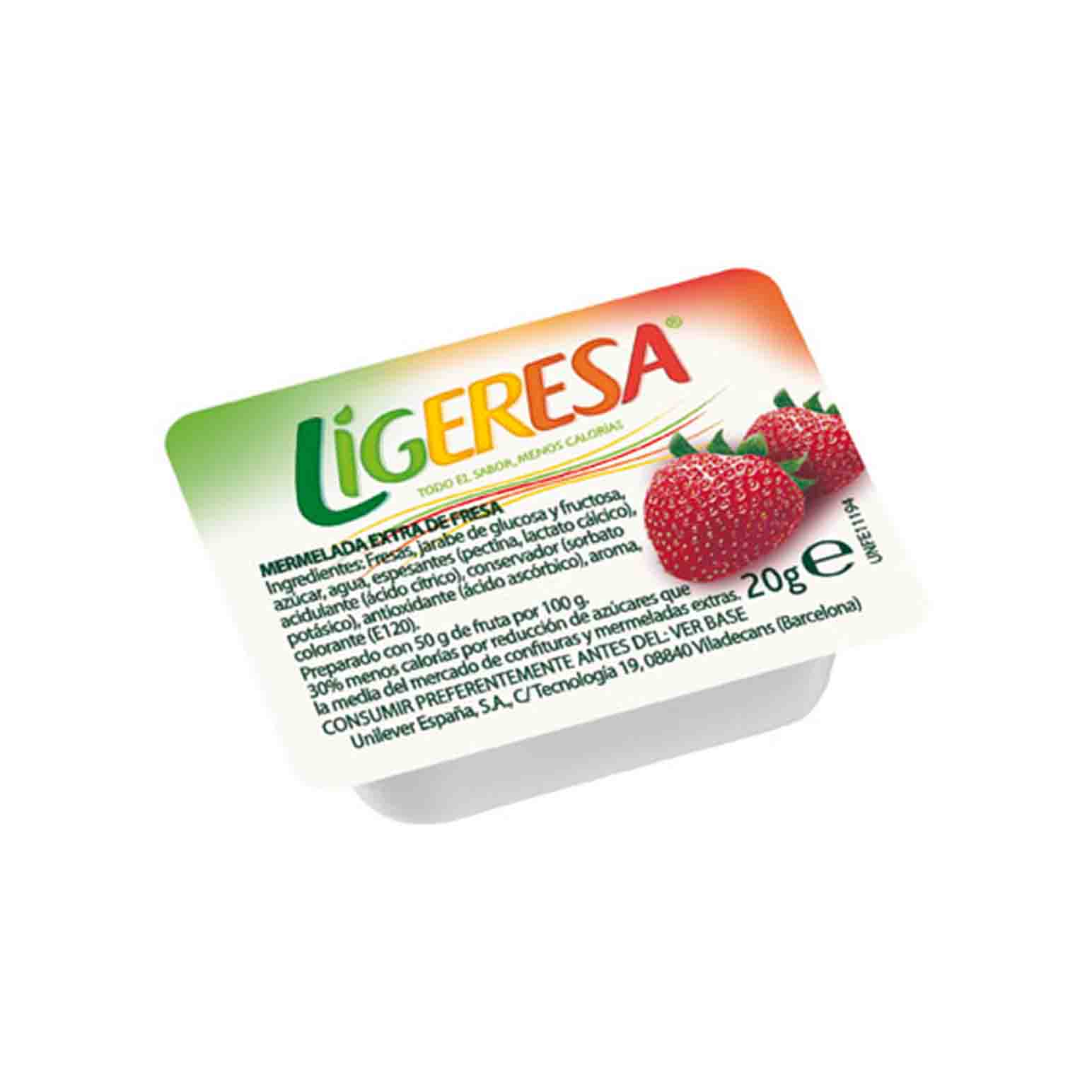 MERMELADA LIGERESA 96X20GR FRESA        